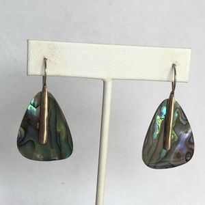 Abalone Shell Gemstones (19.80 cts) Bali Style in Sterling Silver Earrings